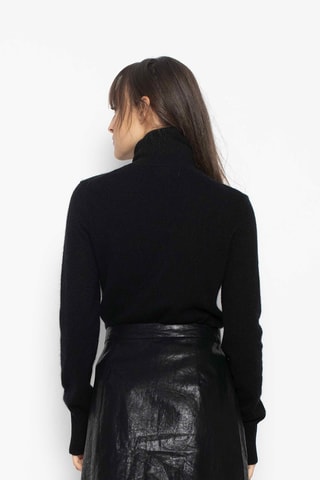 Pull Fornet 100% cachemire, 2 fils - Col montant - Noir