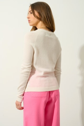 Pull Ecrin 100% cachemire, 2 fils - Col rond - Blanc