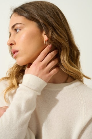 Pull Ecrin 100% cachemire, 2 fils - Col rond - Blanc