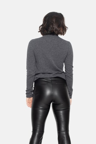 Pull Bise 100% cachemire, 2 fils - Col montant - Anthracite chiné