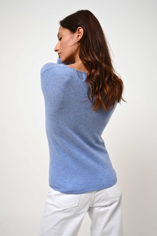 Pull Epéna 100% cachemire - Col rond - Bleu ciel