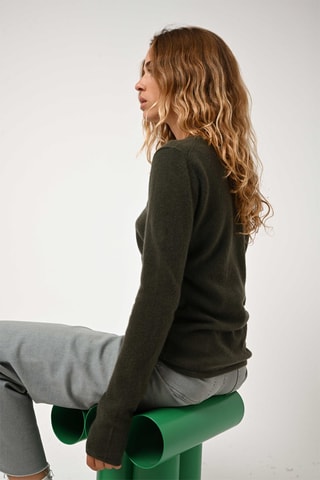 Pull Epéna 100% cachemire - Col rond - Kaki