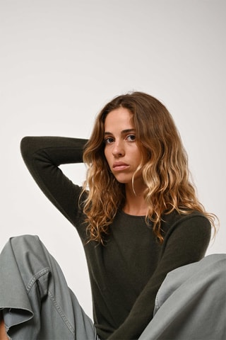 Pull Epéna 100% cachemire - Col rond - Kaki