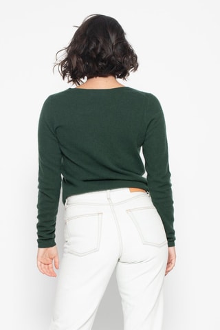 Pull Ecrin 100% cachemire, 2 fils - Col rond - Vert foncé