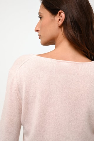 Pull Galise 100% cachemire, 2 fils - Col en V - Rose poudré