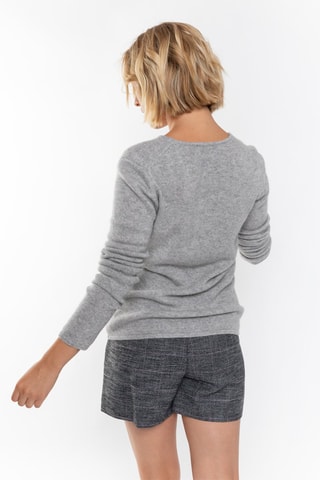 Pull Chelsea 100% cachemire, 4 fils - Col en V - Gris chiné