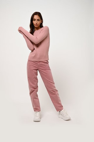 Pull Bella 100% cachemire, 2 fils - Col rond - Rose