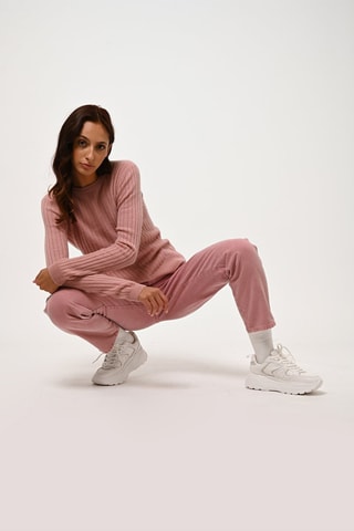 Pull Bella 100% cachemire, 2 fils - Col rond - Rose