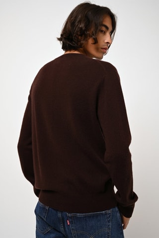 Pull Aiglière 100% cachemire, 2 fils - Col rond - Chocolat