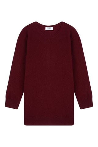 Pull Estaris 100% cachemire, 2 fils - Col rond - Bordeaux