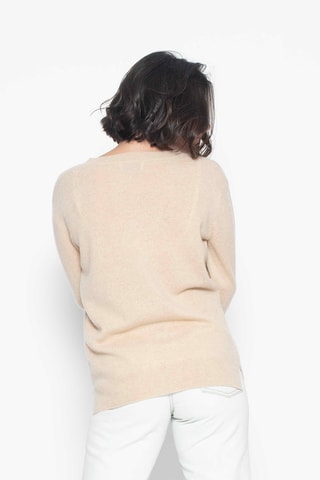 Pull Gardoria 100% cachemire, 2 fils - Col en V - Beige