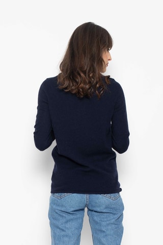 Pull Ecrin 100% cachemire, 2 fils - Encolure en U - Bleu marine