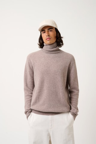 Pull Bange 100% cachemire, 2 fils - Col montant - Gris