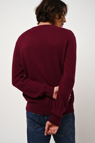 Pull Aiglière 100% cachemire, 2 fils - Col rond - Bordeaux
