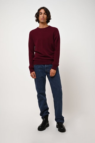 Pull Aiglière 100% cachemire, 2 fils - Col rond - Bordeaux