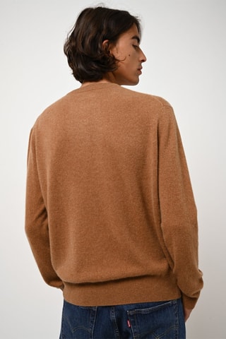 Pull Aiglière 100% cachemire, 2 fils - Col rond - Noisette