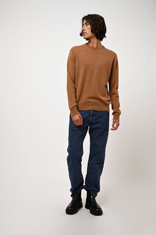 Pull Aiglière 100% cachemire, 2 fils - Col rond - Noisette