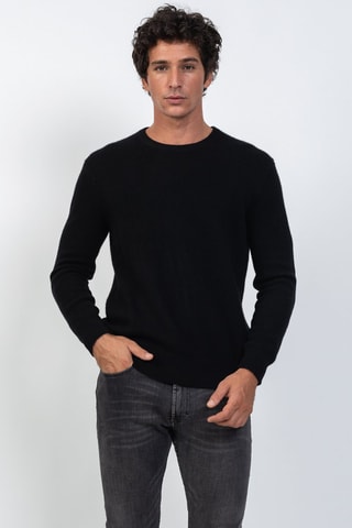 Pull Victo 100% cachemire, 4 fils - Col rond - Noir, 268 g