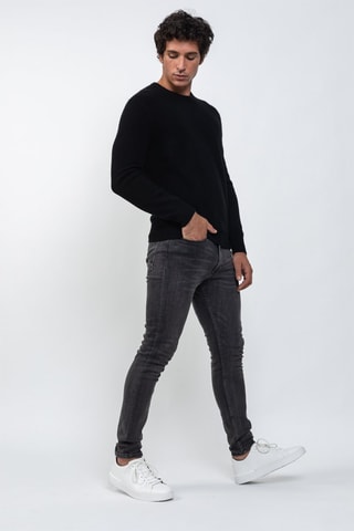 Pull Victo 100% cachemire, 4 fils - Col rond - Noir, 268 g