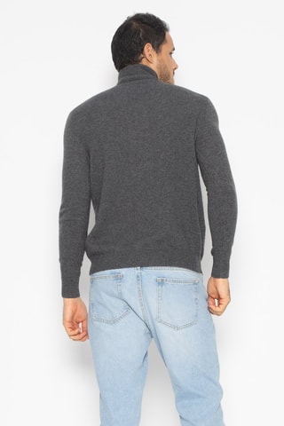 Pull Bange 100% cachemire, 2 fils - Col montant - Gris chiné