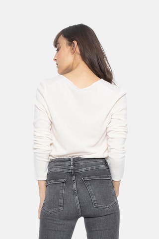 Pull Galise 100% cachemire, 2 fils - Col en V - Ivoire