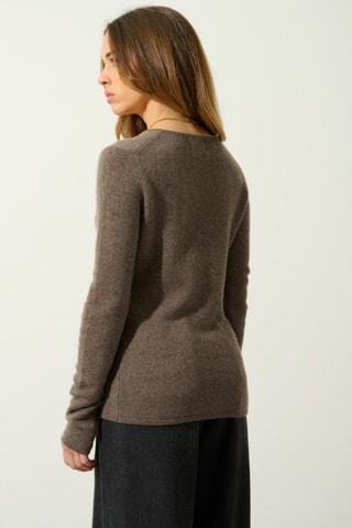 Pull Chelsea 100% cachemire, 4 fils - Col en V - Taupe