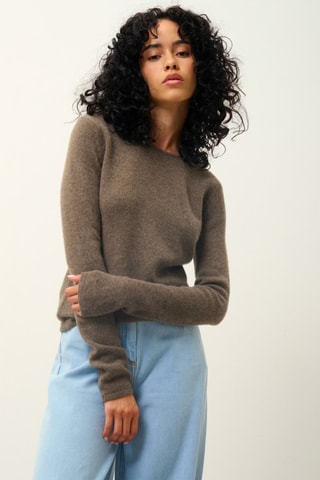 Pull Ivy 100% cachemire, 4 fils - Col rond - Taupe