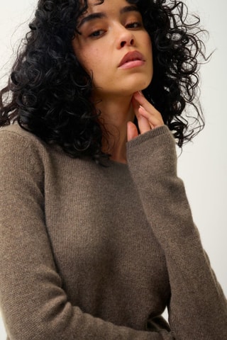 Pull Ivy 100% cachemire, 4 fils - Col rond - Taupe