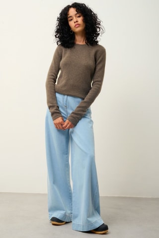 Pull Ivy 100% cachemire, 4 fils - Col rond - Taupe