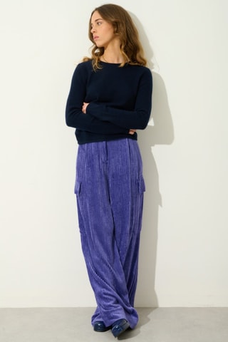 Pull Ivy 100% cachemire, 4 fils - Col rond - Bleu foncé