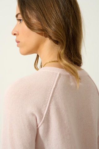 Pull Etret 100% cachemire, 2 fils - Col rond - Rose