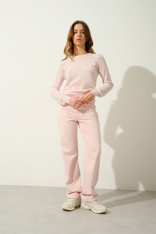 Pull Etret 100% cachemire, 2 fils - Col rond - Rose