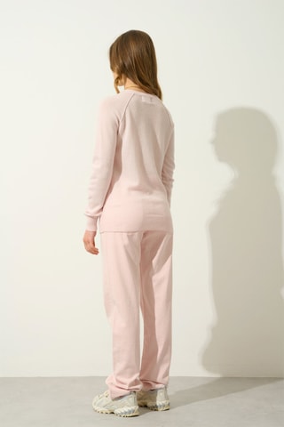 Pull Etret 100% cachemire, 2 fils - Col rond - Rose