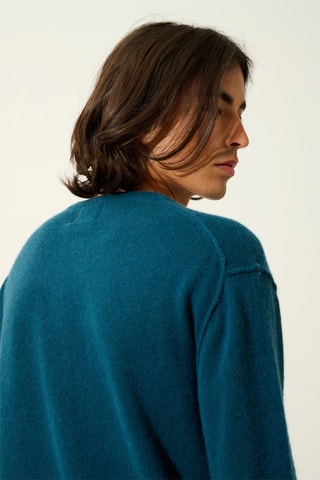 Pull Nolan 100% cachemire, 2 fils - Col rond - Vert canard