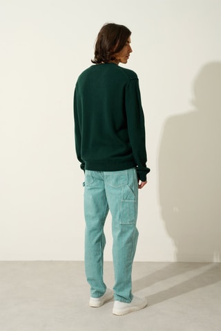 Pull Timeo 100% cachemire, 2 fils - Col en V - Vert