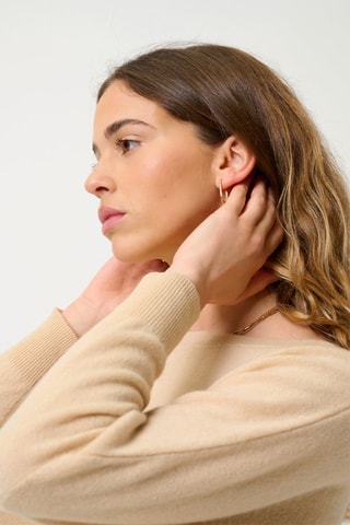 Pull Goléon 100% cachemire, 2 fils - Col bateau - Beige