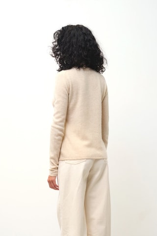 Pull Bise 100% cachemire, 2 fils - Col montant - Beige