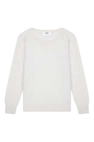 Pull Etret 100% cachemire - Col rond - Blanc