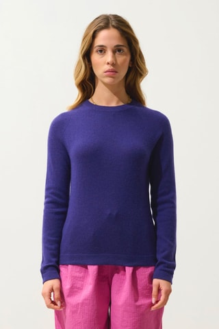 Pull Ecrin 100% cachemire, 2 fils - Col rond - Violet
