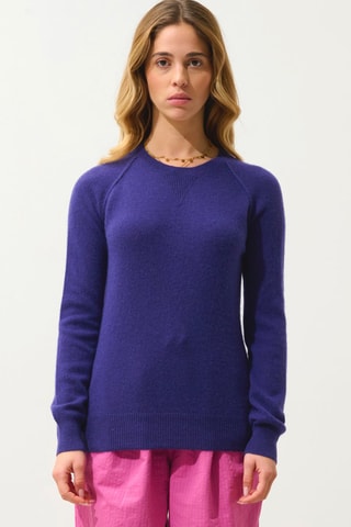 Pull Etret 100% cachemire, 2 fils - Col rond - Violet