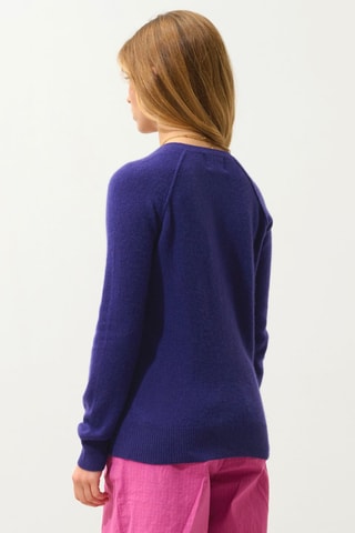 Pull Etret 100% cachemire, 2 fils - Col rond - Violet