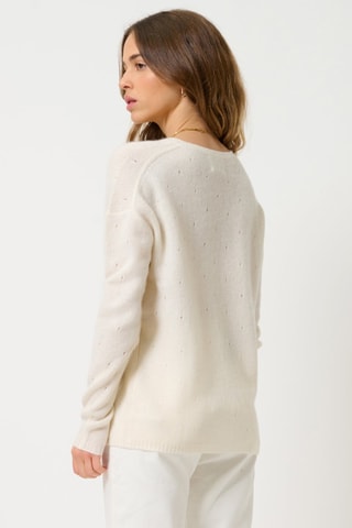 Pull Doty 100% cachemire, 4 fils - Col en V - Ecru