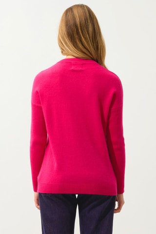 Pull Daria 100% cachemire, 2 fils - Col rond - Fuchsia