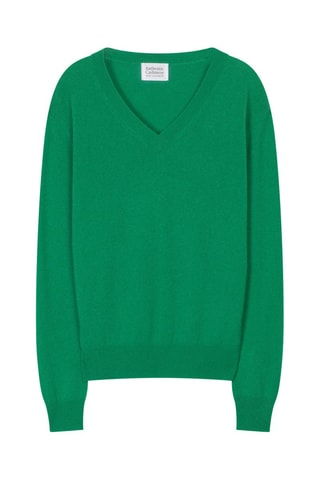 Pull Gardoria 100% cachemire, 2 fils - Col en V - Vert