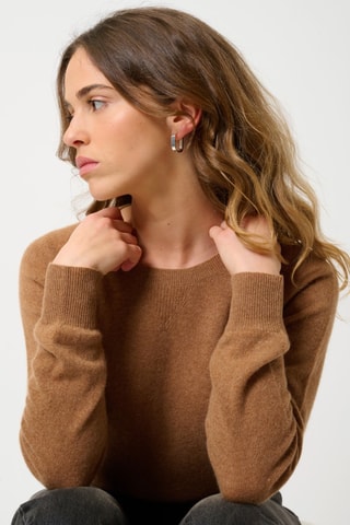 Pull Etret 100% cachemire - Col rond - Noisette