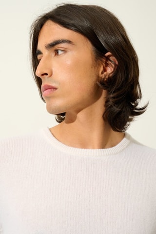 Pull Victo 100% cachemire, 4 fils - Col rond - Neige