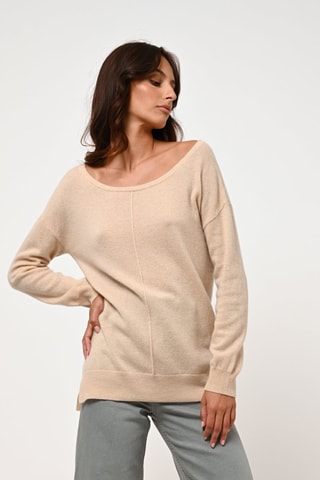 Pull Faraut 100% cachemire - Col rond - Sable