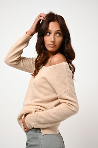 Pull Faraut 100% cachemire - Col rond - Sable