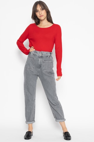 Pull Ecrin 100% cachemire, 2 fils - Col rond - Rouge