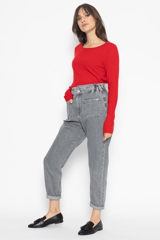 Pull Ecrin 100% cachemire, 2 fils - Col rond - Rouge